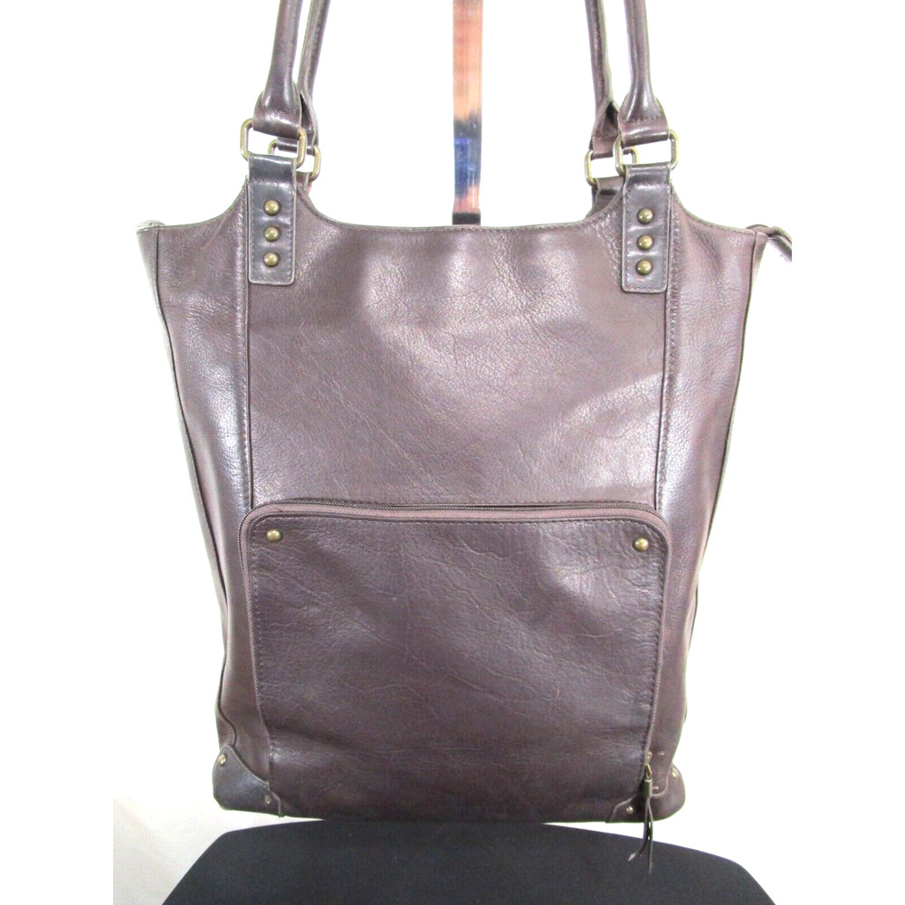 EUC! Solo Large Brown Leather & Nylon 15" Laptop Travel Shoulder Tote Handbag - Picture 2 of 12